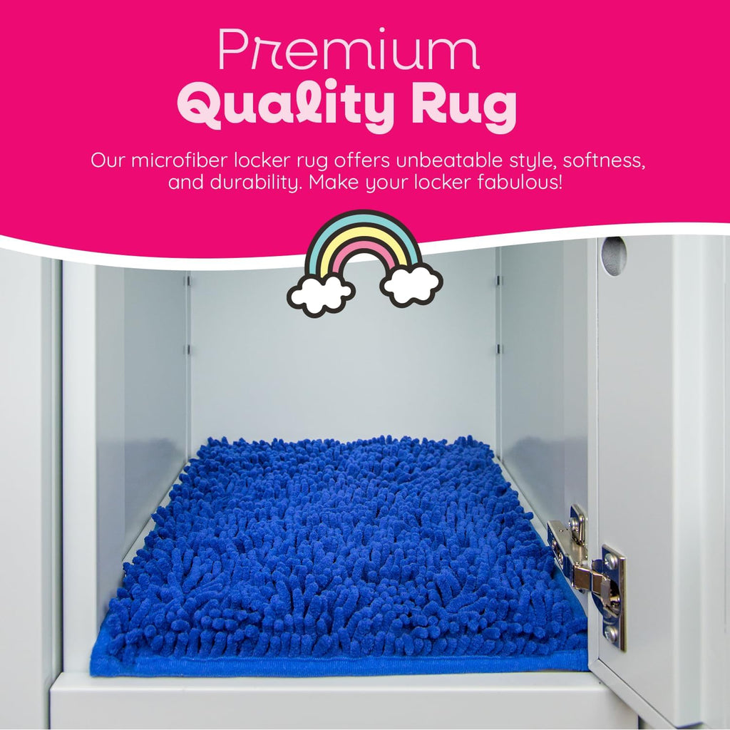 School Locker Decorations Carpet - Locker Rugs for Girls - 100% Microfiber, Shaggy Style Locker Rugs - 11.5" X 17.5" Rectangle Locker Rug with Non Skid Backing - Décor Accessories