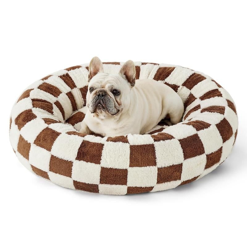 Lesure Warm Donut Bed - Cozy Fluffy Calming Bed for Small/Medium/Large Dogs & Cats, Tiktokshopblackfriday Choice, Soft Plush round Pet Bed for Winter Comfort, Washable, Anti-Slip Bottom, Camas Para Perros, Pet Supplies Bedding