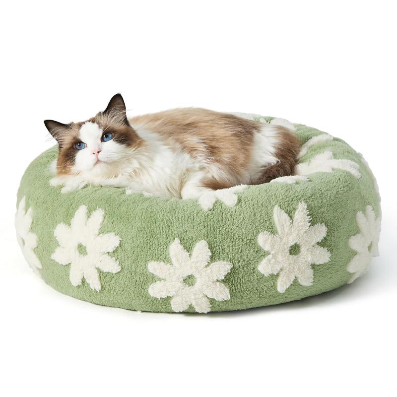 Lesure Warm Donut Bed - Cozy Fluffy Calming Bed for Small/Medium/Large Dogs & Cats, Tiktokshopblackfriday Choice, Soft Plush round Pet Bed for Winter Comfort, Washable, Anti-Slip Bottom, Camas Para Perros, Pet Supplies Bedding