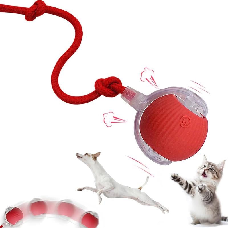 Interactive Cat Toys for Indoor Cats Smart Rolling Ball with Lights Rechargeable 3 Play Modes Auto Avoids Obstacles Green Design Gravity Fun