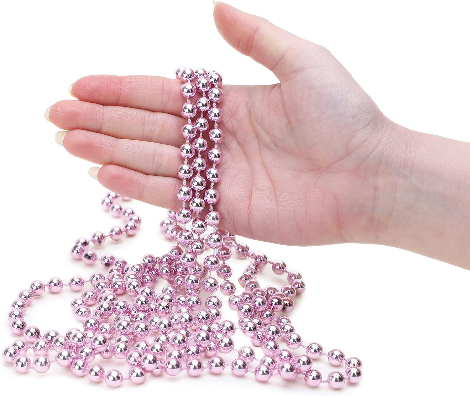® 9Ft Christmas Bead Chain - Christmas Bead Garlands - Christmas Ornaments (Baby Pink)