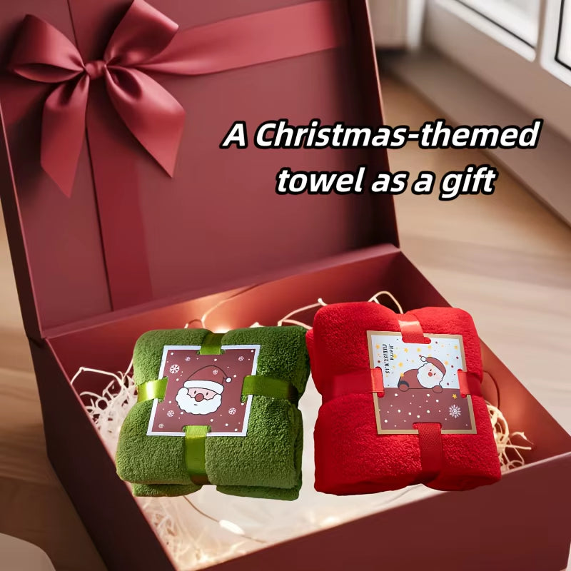 3Pcs Christmas Towels with Souvenir Gift Box, Paired with Creative Towels, Holiday Gift Box, Christmas Gift Box