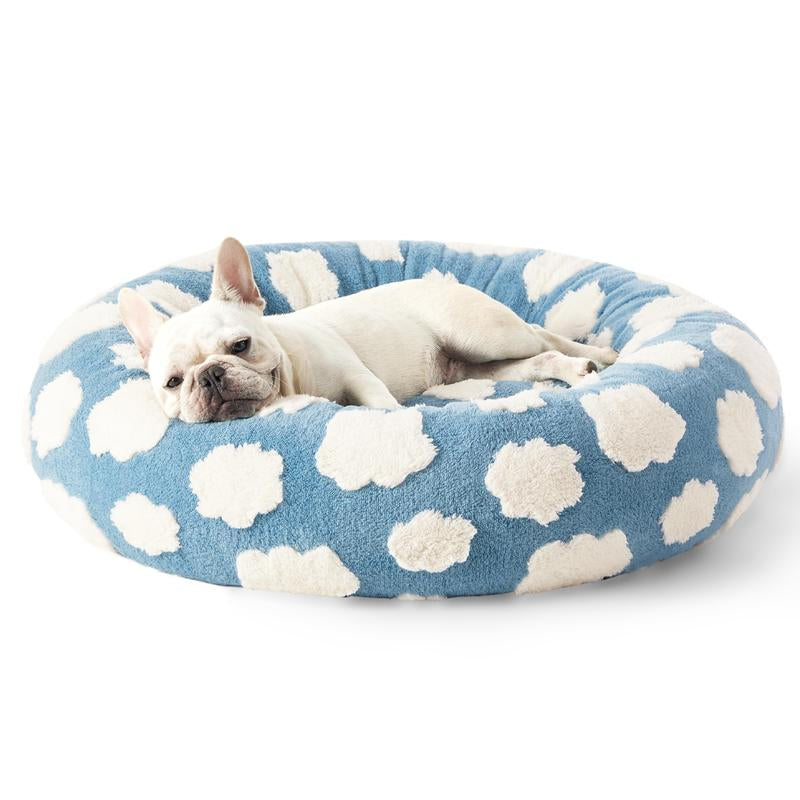 Lesure Warm Donut Bed - Cozy Fluffy Calming Bed for Small/Medium/Large Dogs & Cats, Tiktokshopblackfriday Choice, Soft Plush round Pet Bed for Winter Comfort, Washable, Anti-Slip Bottom, Camas Para Perros, Pet Supplies Bedding